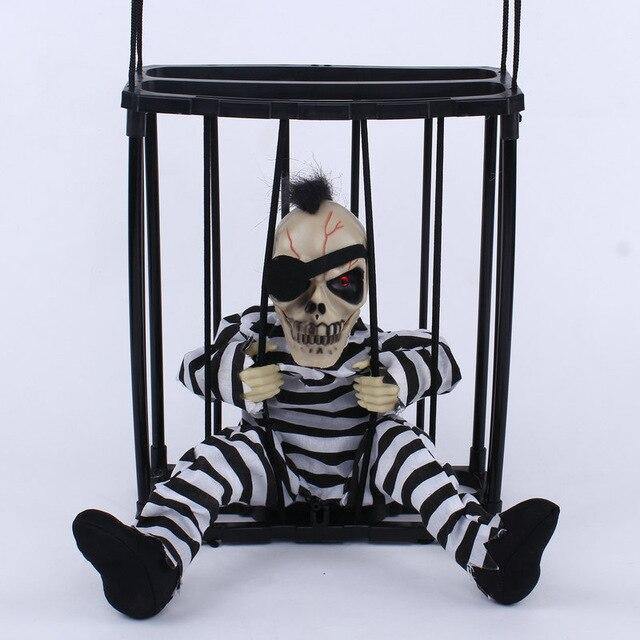 Hang Prisoner Ghost Electric Voice Skeleton Prop Halloween Decoration