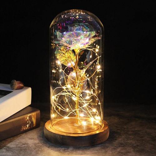 Magical Rose Flower In Glass Dome With Led Light