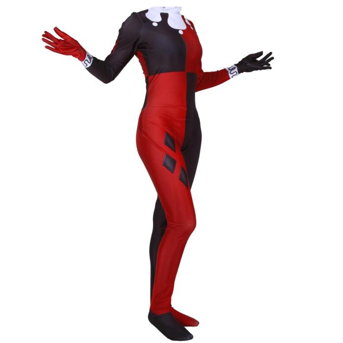 Superhero Harley Quinn Zentai Bodysuit Suit Jumpsuit Cosplay Costume