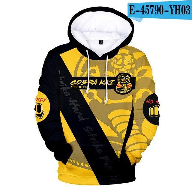 2 To 14 Years Kids Cobra Kai 3D Printed Sweatshirt The Karate Kid Cosplay Pullover Hoodie