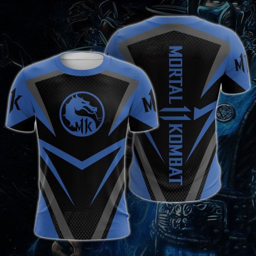 Mortal Kombat 11 Game Sub-Zero Blue Cosplay Unisex 3D Printed Tshirt