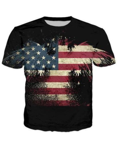 Abstract Eagle Usa Flag T-Shirt V2