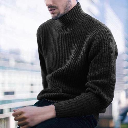 Mens Thicken Long Sleeve Knit Sweater