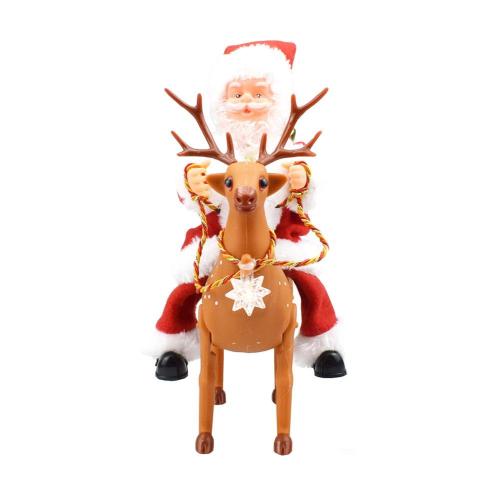 Christmas Gift Music Walking Riding Deer Santa