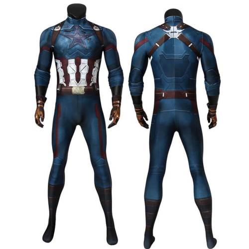 Infinity War Captain America Cosplay Costume Battle Jumpsuit Bodysuit