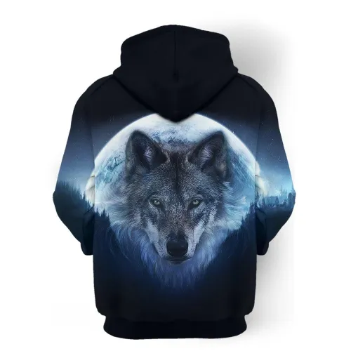 Bright Wolf Moon 3D Hoodie