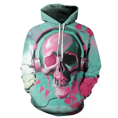 Hip Hop Music Skull 3D Hoodie Sweatshirt Pullover