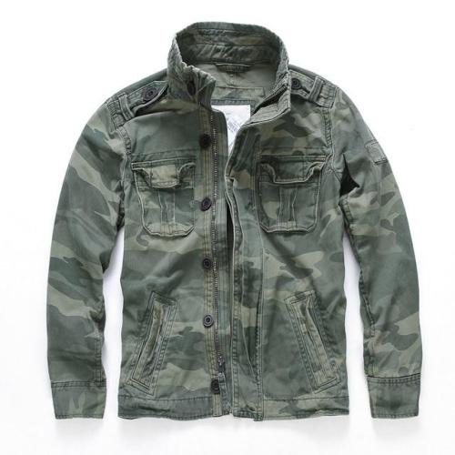Men Camouflage Combat Jackets Retro Military Pocket Men'S Denim Macket Outwear Army Coats Casual Male Cotton Size