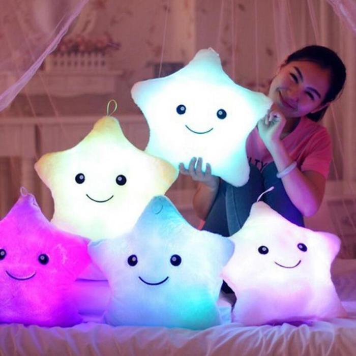 Luminous Pillow Star Cushion Colorful Glowing Pillow Plush Doll Led Light Toys Gift For Girl Kids Christmas Plush Light Toys