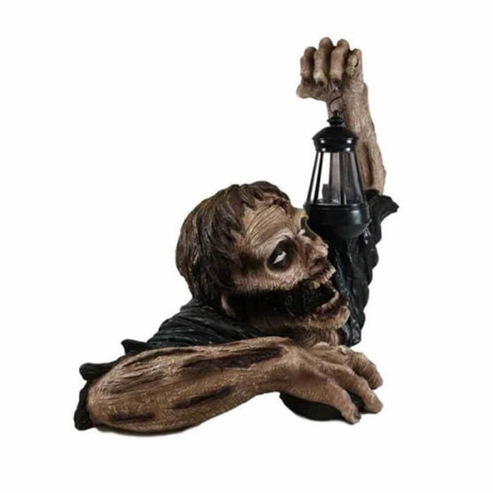 Halloween Zombie With Led Lantern Resin Crafts Outdoor Decorations