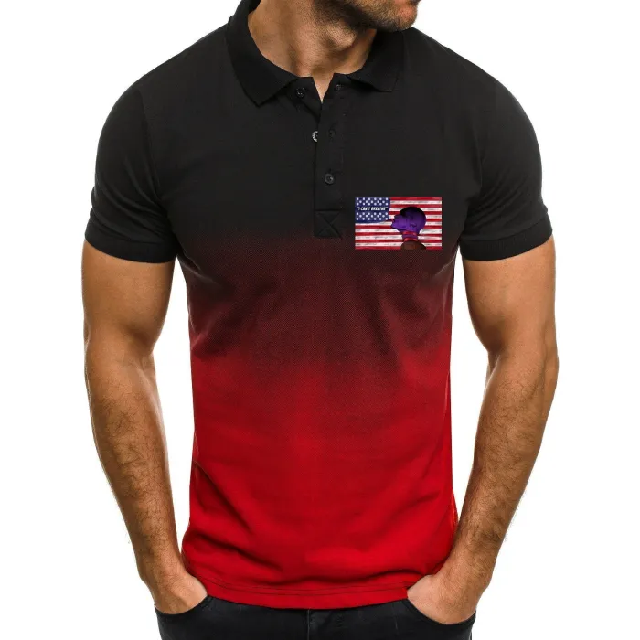 Men'S Gradient Shirt Leisure Streetwear Cotton Big Size Shirt