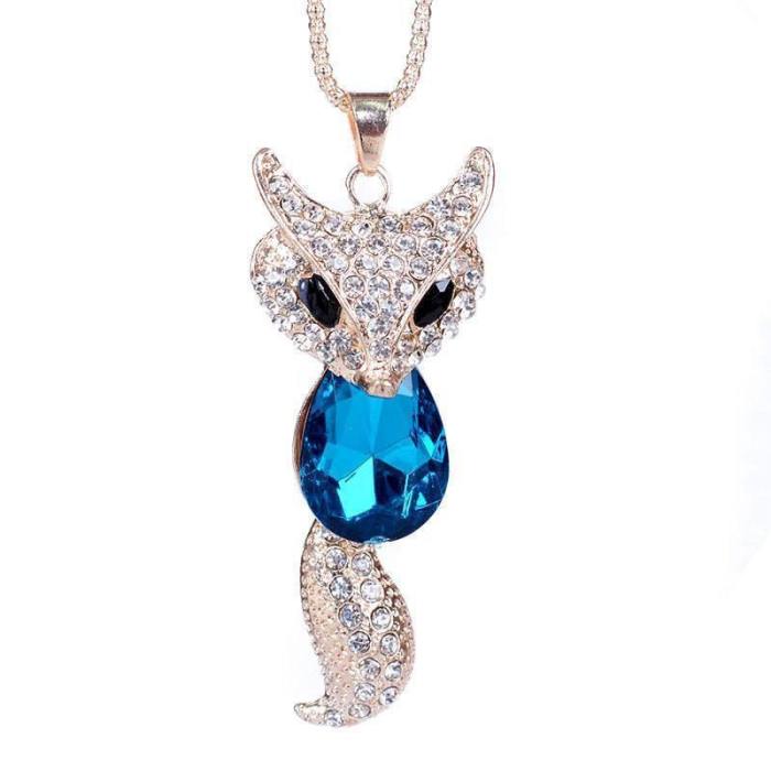 Trendy Blue Fox Necklace