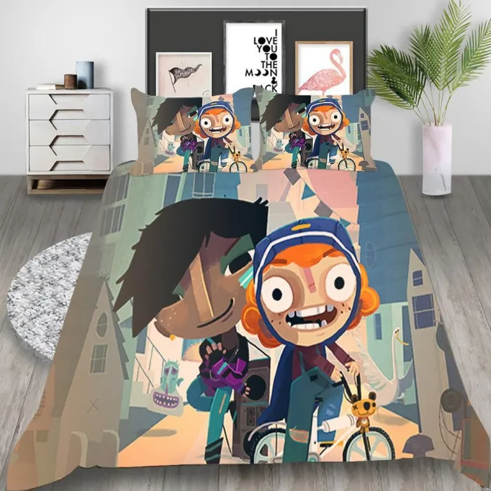 Game Knights And Bikes Cosplay Bedding Set Duvet Cover Pillowcases Halloween Home Decor