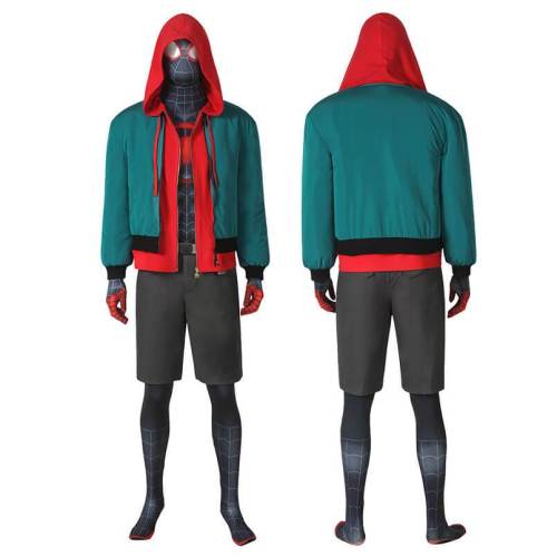 Spider-Man Into The Verse Miles Morales Jumpsuit With Coat Costume Set