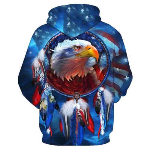 Native American Patriot Eagle 3D Hoodie