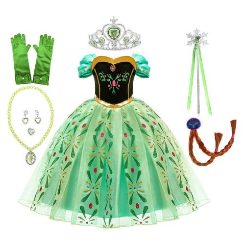 Frozen Princess Anna Children Kids Dress Cosplay Costume