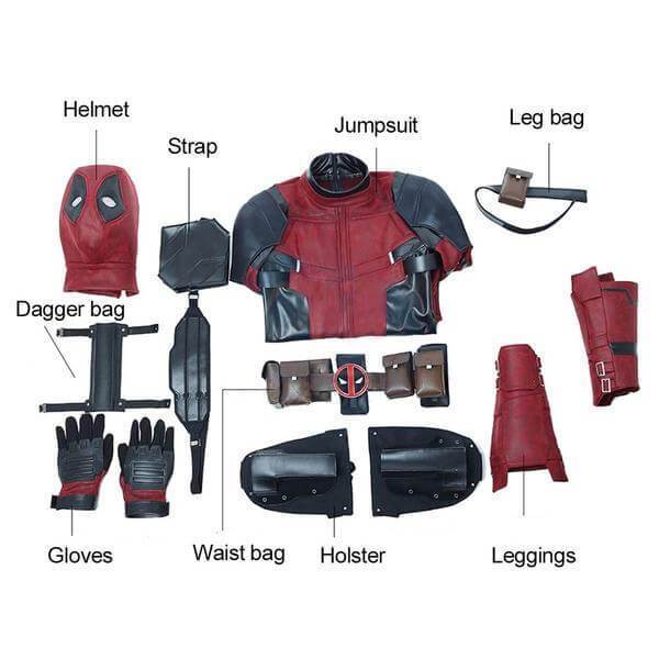 Deadpool 2 Cosplay Costumes Wade Winston Wilson Bodysuit Leather Set