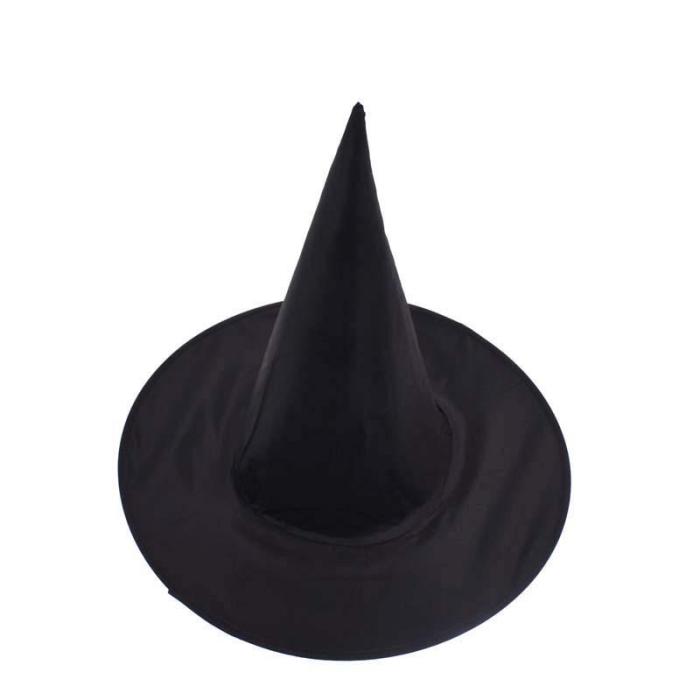 Halloween Black Witch Magician Steeple Decor Hat