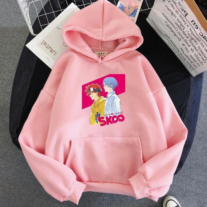 Anime Sk8 The Infinity Langa And Reki Carton Printed Long Sleeve Oversize Sweatshirt Kawaii Streetwear Hoodie