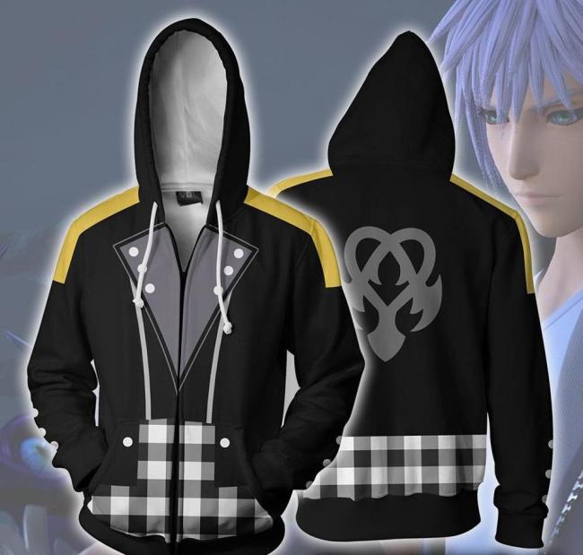 Kingdom Hearts Game Riku Keyblade Cosplay Unisex 3D Printed Hoodie Sweatshirt Jacket With Zipper
