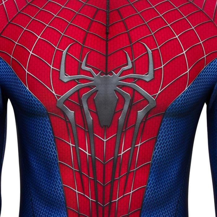Spider-Man Peter Parker The Amazing Spider Man 2 Jumpsuit Cosplay Costume -