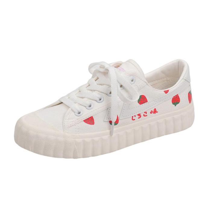 Strawberry Shoes Canvas Casual Print Breathable Women