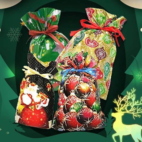 Drawstring Christmas Gift Bags (15 Sets)