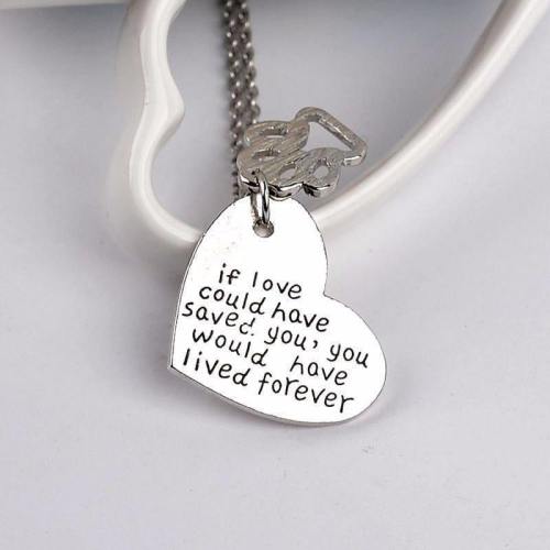 Touching Paw & Heart Necklace