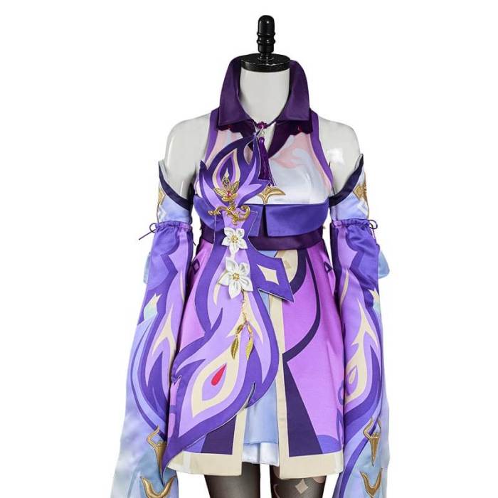 Genshin Impact Keqing Cosplay Costume Ke Qing Purple Dress Outfits