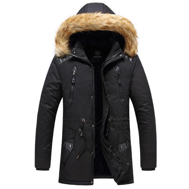 Men Winter Parka Coat  Hooded Thick Warm Overcoat