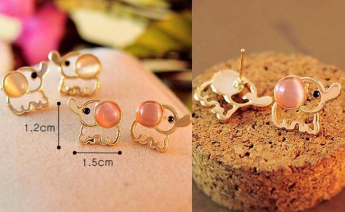 Cute Baby Elephant Stud Earrings