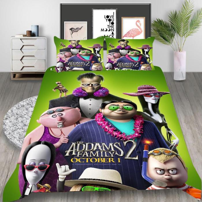 The Addams Family 2 Cosplay Bedding Set Duvet Cover Pillowcases Halloween Home Decor