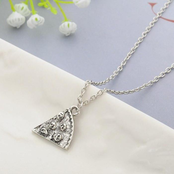 6Pcs Pizza Pendant Necklace