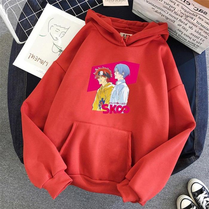 Anime Sk8 The Infinity Langa And Reki Carton Printed Long Sleeve Oversize Sweatshirt Kawaii Streetwear Hoodie
