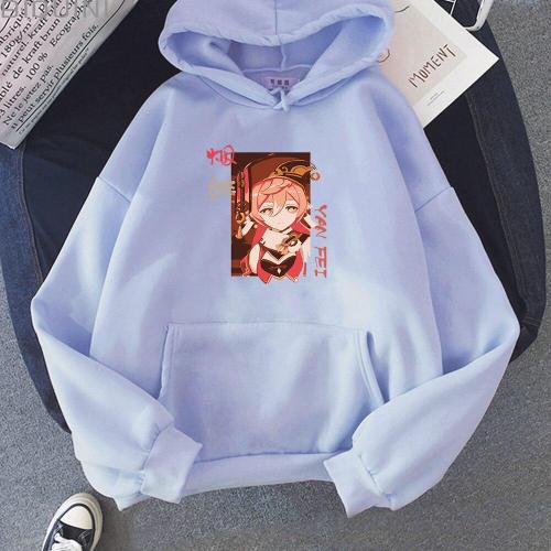 Genshin Impact Hoodie Yanfei  Game Streetwear Kawaii Aesthetic Printing Harajuku Kpop Unisex Sweatshirt Top