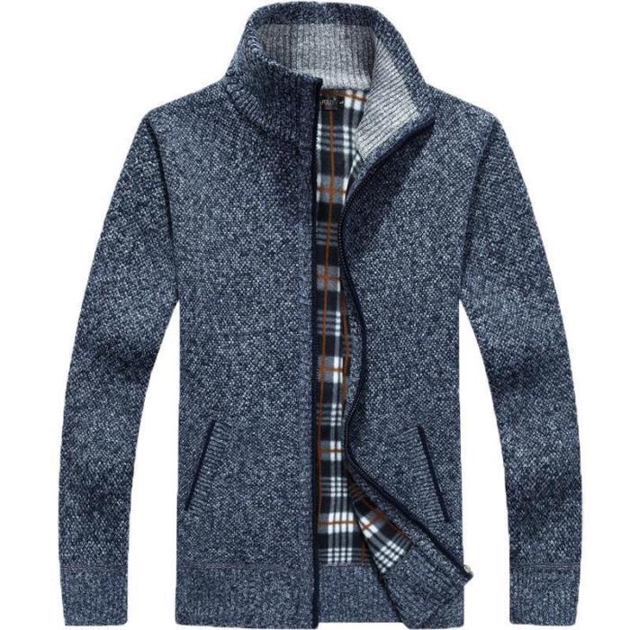 Men'S Fleece Stand Collar Sweater