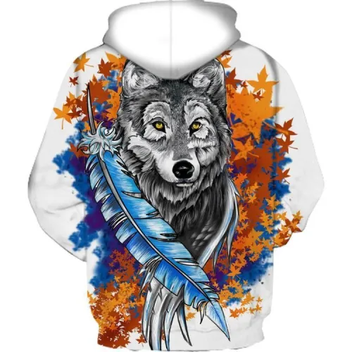 Autumn Wolf 3D Logo Hoodie For Men And Women Sweatshirt