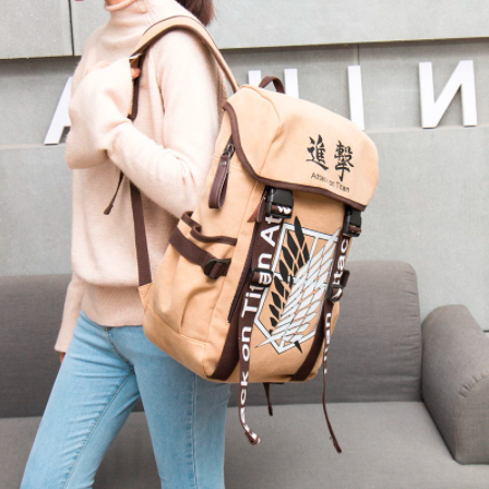 Anime Cosplay Eren Bag Cartoon Canvas Backpack Shingekino Kyojin Schoolbag Shoulders Travel Bags