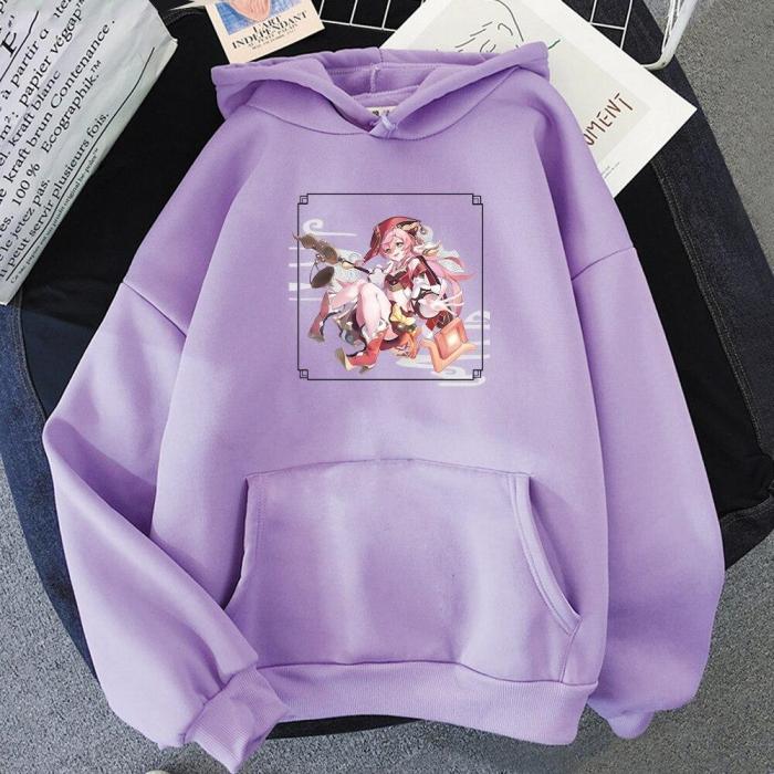 Genshin Impact Yanfei  Print Oversize Sweatshirt Harajuku Casual Unisex Hoodie