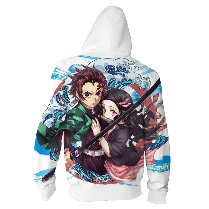 Demon Slayer Kamado Tanjirou Anime Unisex 3D Printed Hoodie Sweatshirt Jacket With Zipper