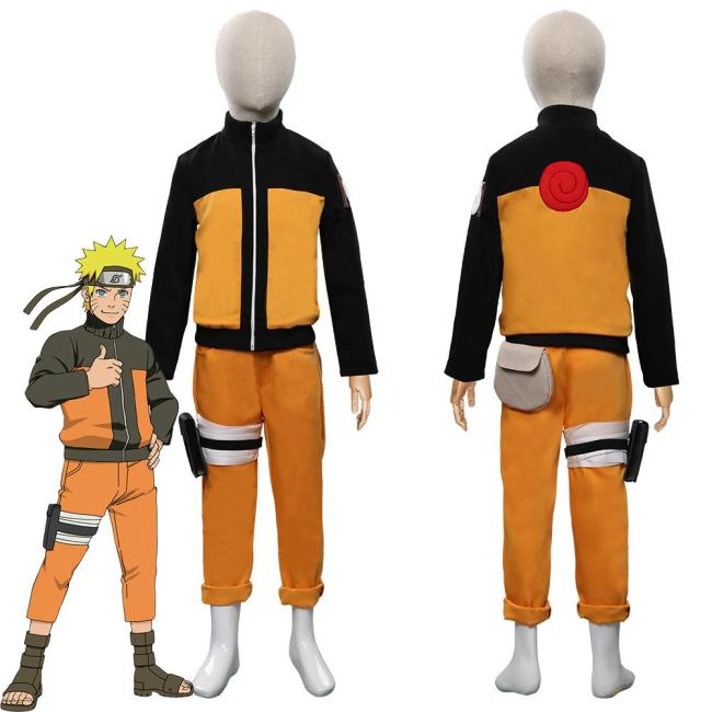 Anime Naruto-Uzumaki Naruto Kids Children Outfits Halloween Carnival Costume Cosplay Costume