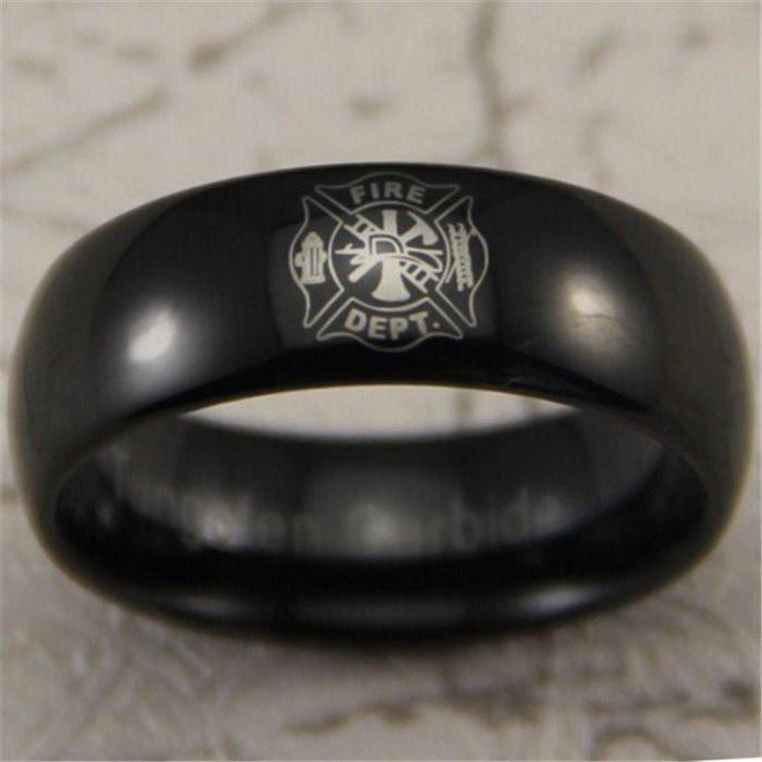 Black Dome Fireman Ring