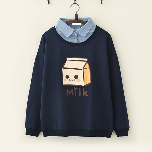 Milk Box Print Sweatshirt