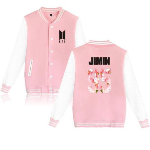 Pink Bts Baseball Jacket