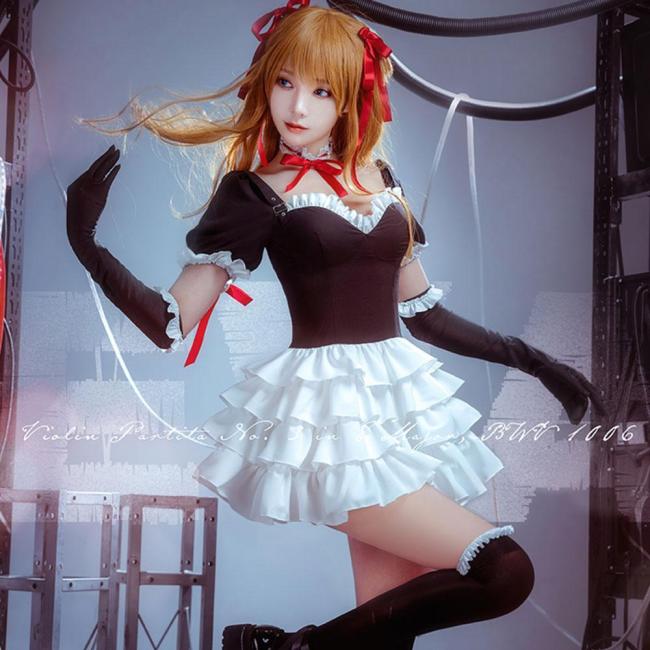 Eva Neon Genesis Evangelion Asuka Langley Sohryu Gothic Lolita Ver. Cosplay Costume