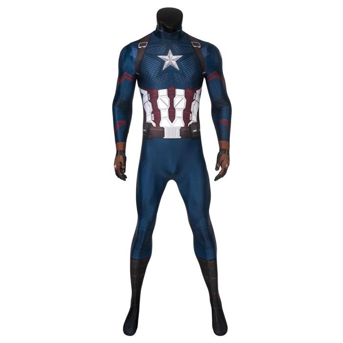 Captain America Steven Rogers Avengers 4: Endgame Jumpsuit Cosplay Costume -