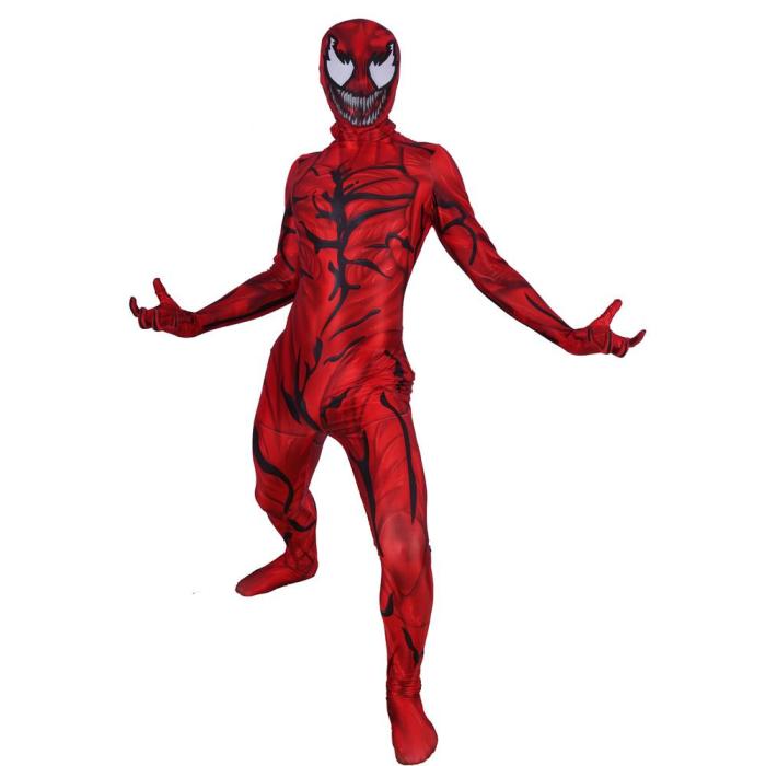 Carnage Cletus Kasady Supervillain Cosplay Costume Zentai Jumpsuit