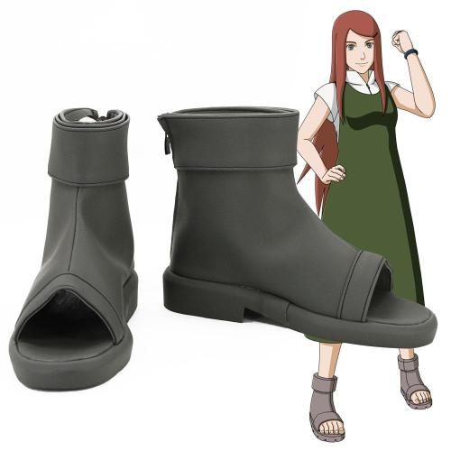 Kushina Uzumaki From Naruto Halloween Grey Cosplay Shoes