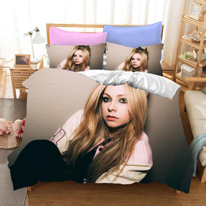 Avril Ramona Lavigne Cosplay Bedding Set Duvet Cover Pillowcases Halloween Home Decor