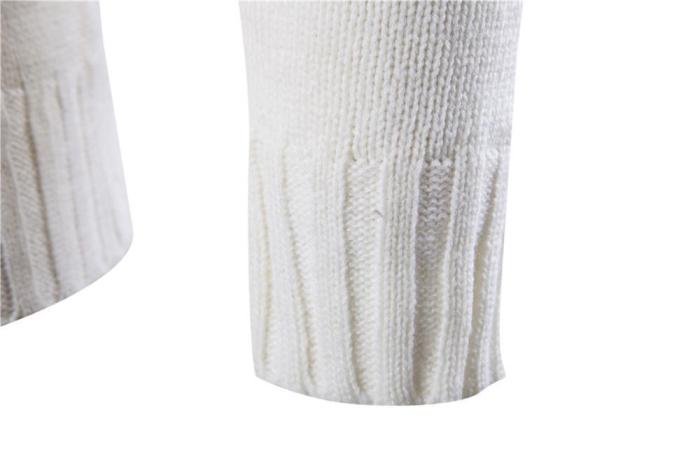 Men'S Thicken Long Sleeve Cardigan Knit Sweater V Neck